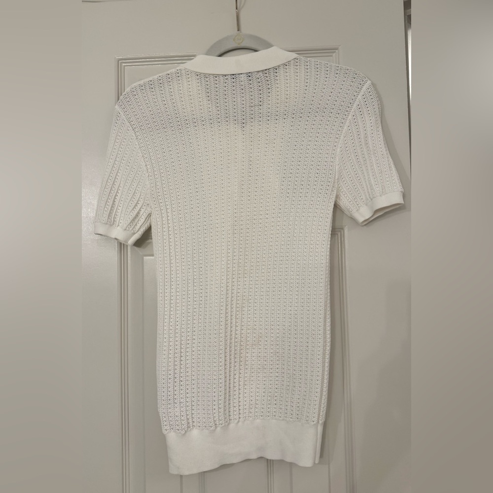 Reiss Cream Textured Knit Top - Picture 4 of 5